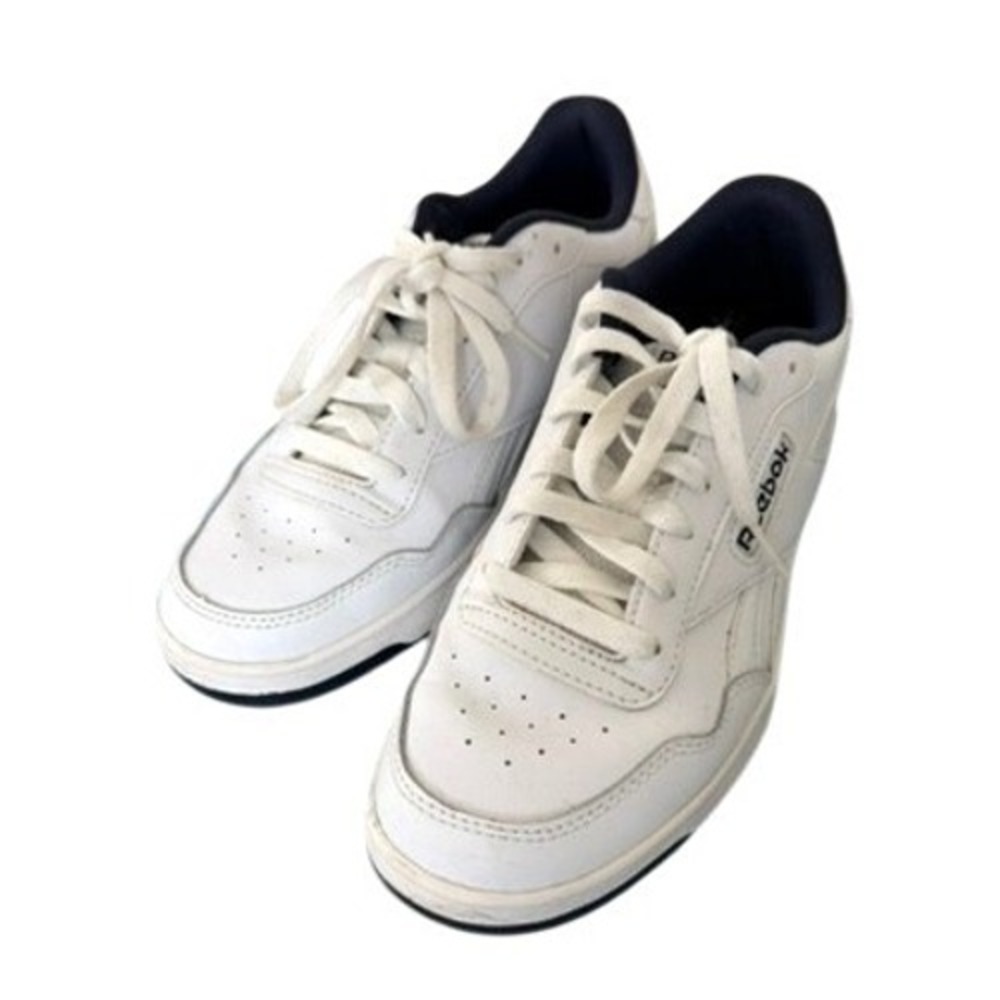 Reebok Womens Royal Techque T White Navy Leather Sneakers Shoes Size 8